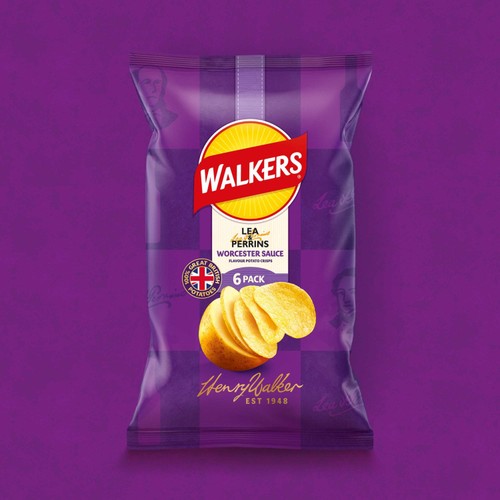Walkers Worcester Sauce Crisps With Lea And Perrins 6x25g