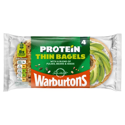 Warburtons Seeded Protein Thin Bagels