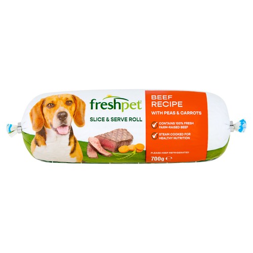 Freshpet Beef Recipe With Peas & Carrots Fresh Dog Food Roll 700g
