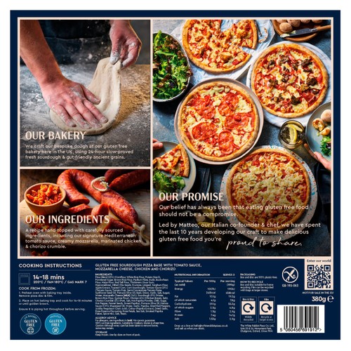 White Rabbit Chicken & Chorizo 10" Romana Pizza 380g