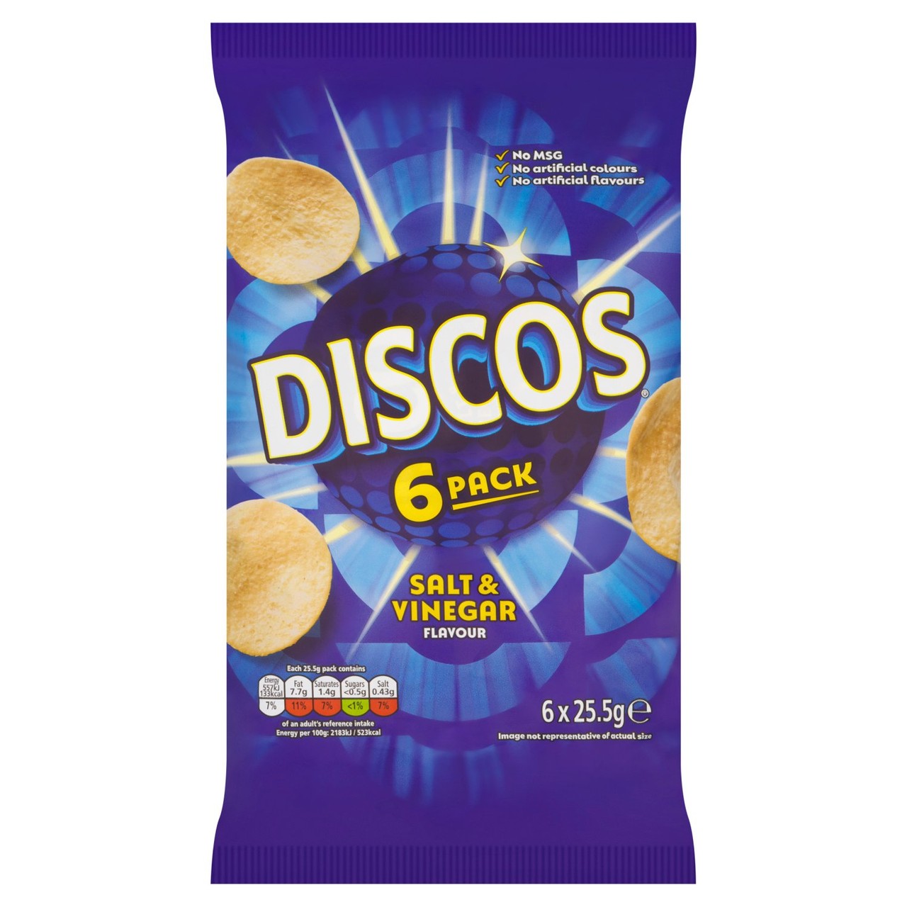 Discos Salt & Vinegar Crisps 6x25.5g