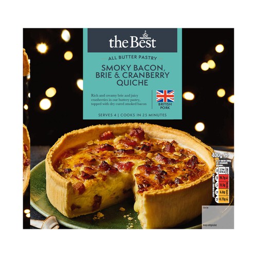 Morrisons The Best Smoky Bacon, Brie & Cranberry Quiche 