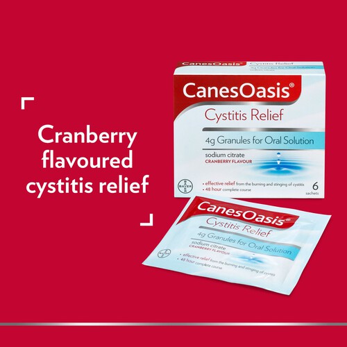 CanesOasis Cystitis Relief 4g Granules for Oral Solution Cranberry Flavour