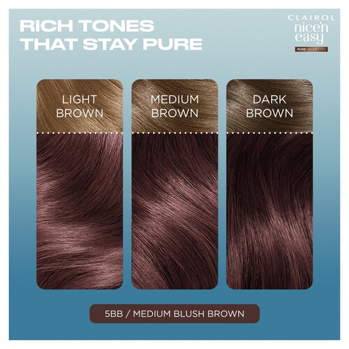 Clairol Nice'n Easy Pure Brunettes Hair Dye Medium Blush Brown 5BB