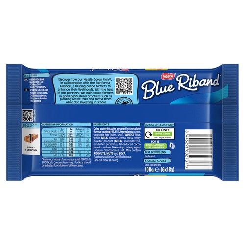 Blue Riband Milk Chocolate Wafer Biscuit Multipack