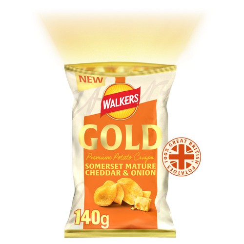 Walkers Gold Somerset Mature Cheddar & Onion 140g