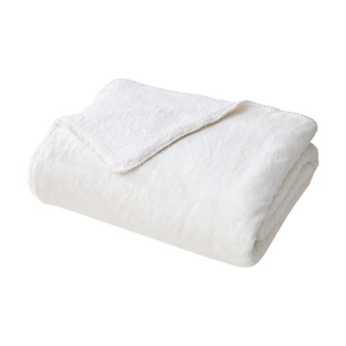 Nutmeg Home Plain Sherpa Reverse Fleece Throw 150 X 200Cm
