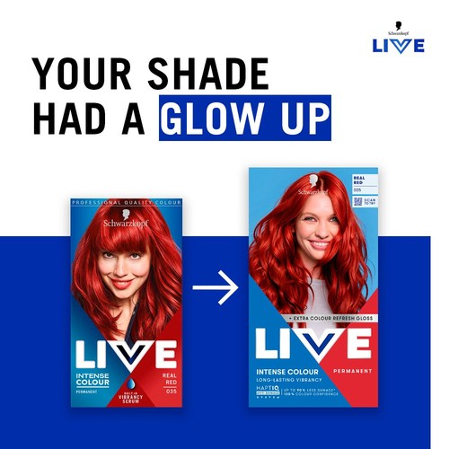 LIVE Intense Colour Permanent Hair Dye 035 Real Red