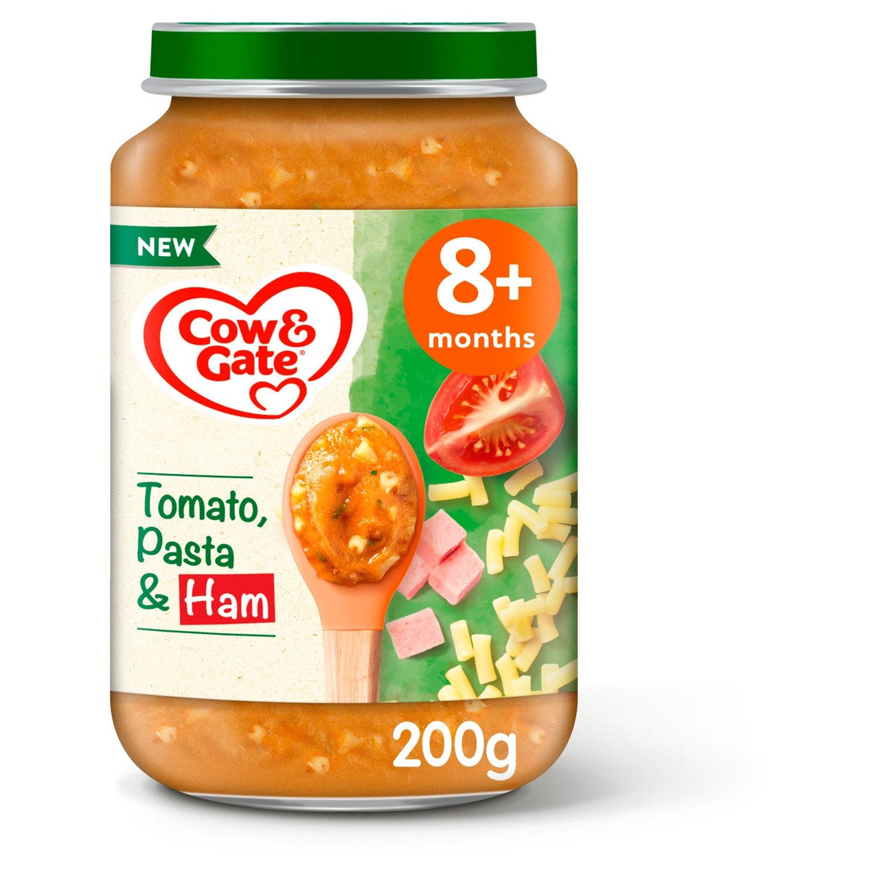 Cow & Gate Tomato Ham & Pasta Baby Food Meal Jar 8+ Months 200g