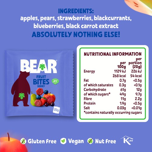 Bear Fruit Bites Berry 5X20G