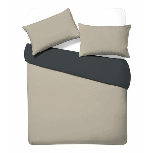 Home Style Soft Touch Reversible Duvet Set Double Taupe/Black