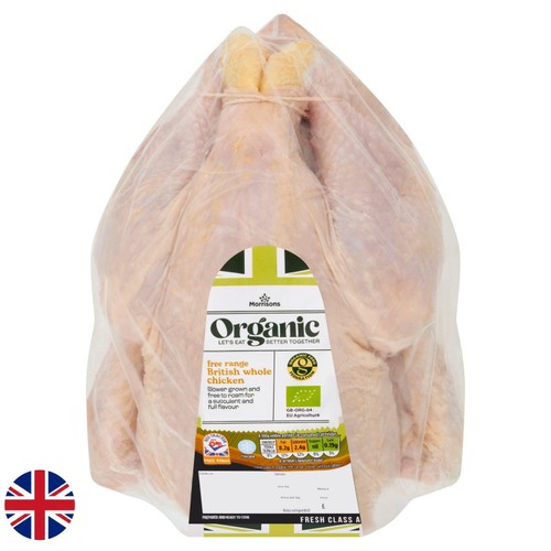 Morrisons British Organic Whole Chicken 2.2kg