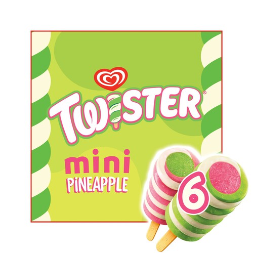 Twister Mini Pineapple,Lemon-Lime & Strawberry Ice Lollies