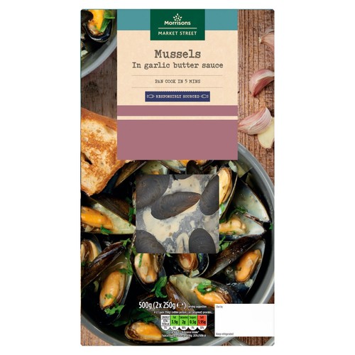 Morrisons Market Street Cooked Mussels In Garlic Butter 500g