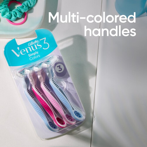 Venus 3 Multicoloured Disposable Razors 4 Pack