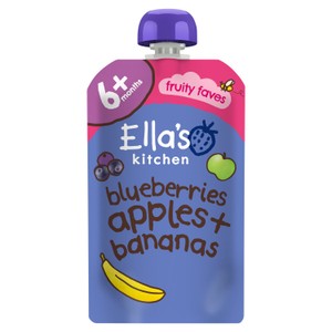 Ellas Kitchen Organic Blueberries Apples Bananas And Vanilla Baby Food Pouch 6 Plus Months 120G