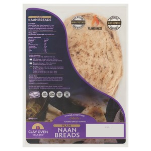 The Clay Oven Bakery Plain Naan Bread   2 pack
