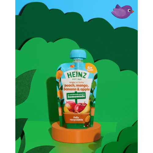 Heinz Peach, Mango, Banana & Apple Baby Food Fruit Puree Pouch 6+ Months