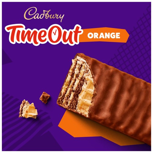 Cadbury Timeout Wafer Orange Chocolate Biscuit Bars 6 Pack