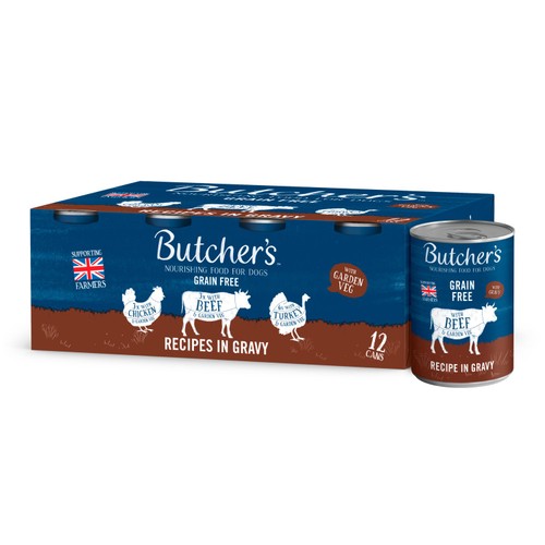 Butcher's Grain Free Recipes in Gravy Dog Food Tins