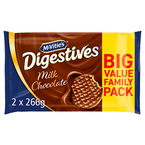 McVitie's Digestives Milk Chocolate Biscuits Twin Pack 