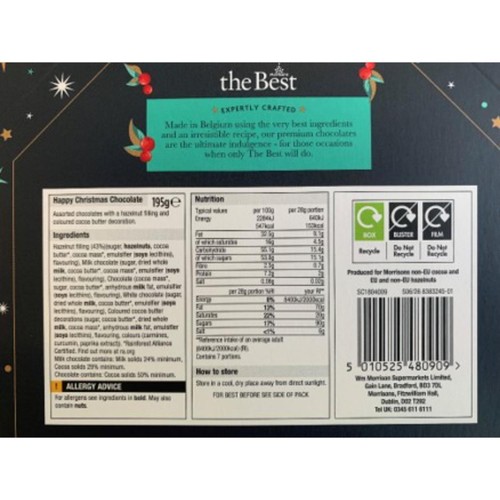 Morrisons The Best Happy Christmas Collection Assorted Chocolates  195g