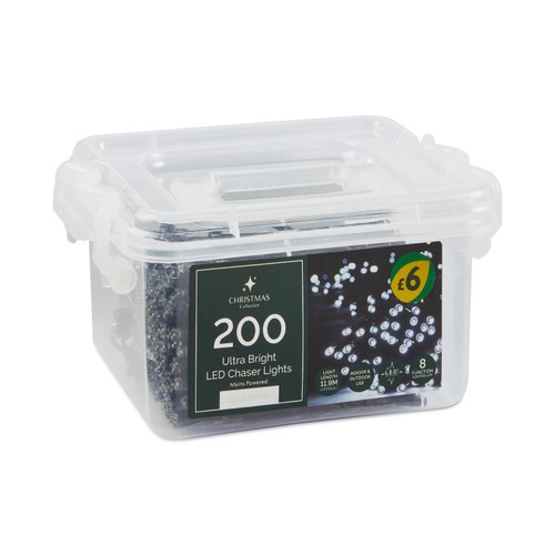 Morrisons 200 Cool White Led Chaser Lights