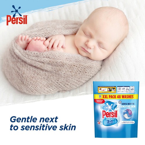 Persil Non Bio 3 in 1 Sensitive Laundry Washing Detergent Capsules 48 Wash