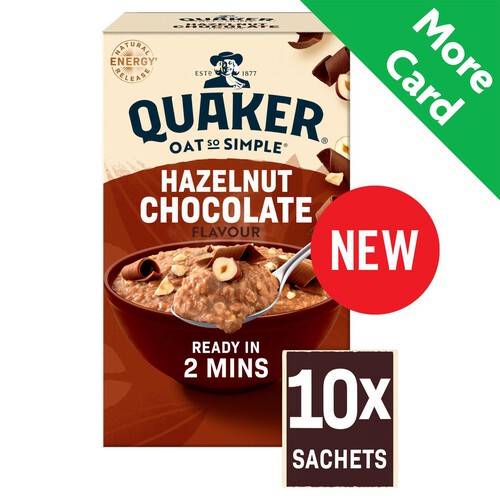  Quaker Hazelnut Chocolate Porridge Sachets Oats So Simple 