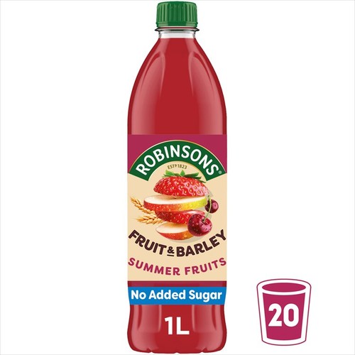 Robinsons Fruit & Barley Summer Fruits No Added Sugar Squash 1L