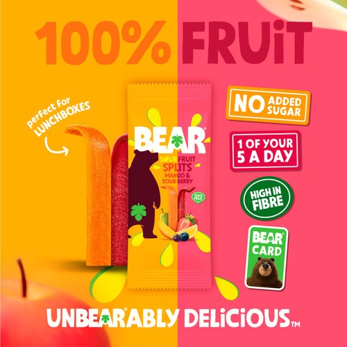 Bear Fruit Splits Mango Sour Berry 5 x 20g