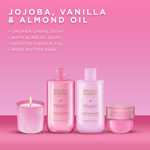 Baylis & Harding Jojoba, Vanilla & Almond Oil Candlelit Gift Set