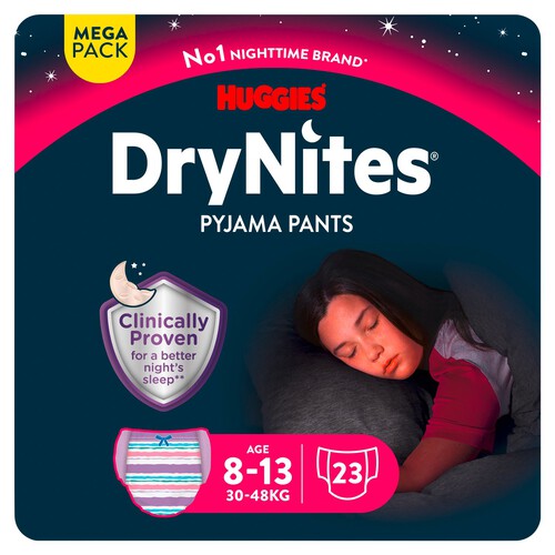 Huggies Drynites Age 8-13 Girl Mega 