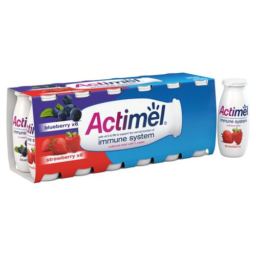 Actimel Strawberry & Blueberry Yogurt Drinks