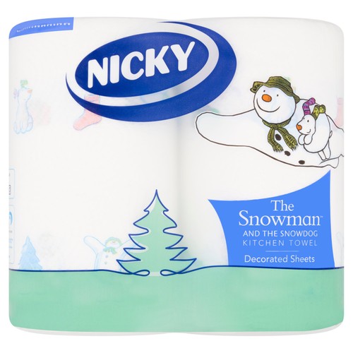 Nicky The Snowman & The Snow Dog Kitchen Towel 2 Rolls