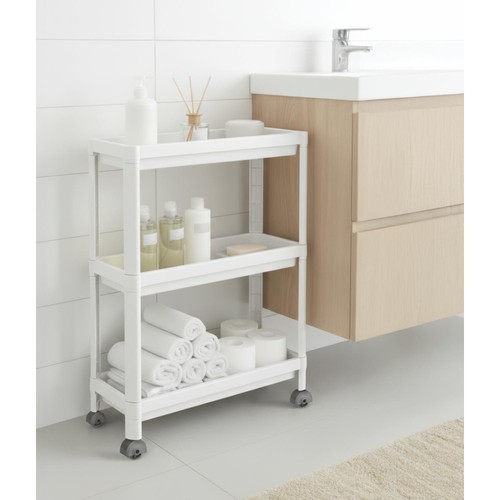 DWW Home Slim Line Trolley White
