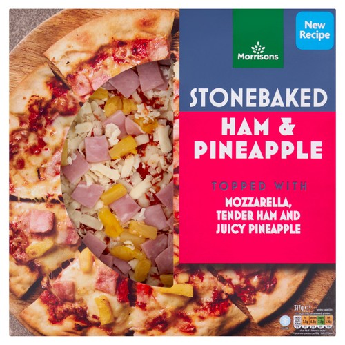 Morrisons stonebaked ham pineapple pizza