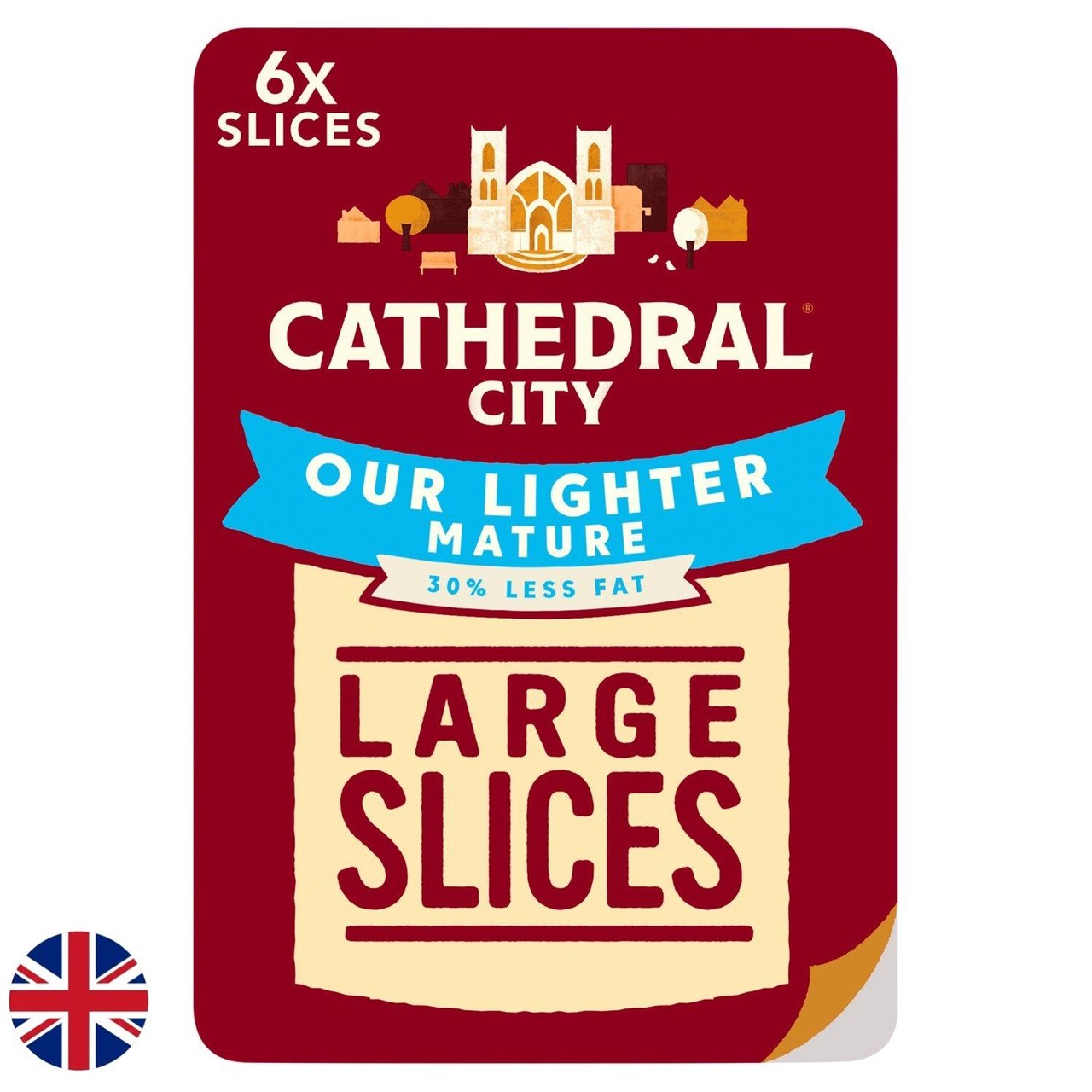 Cathedral City British 6 Large Lighter Cheddar Cheese Slices
