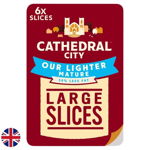 Cathedral City British 6 Large Lighter Cheddar Cheese Slices