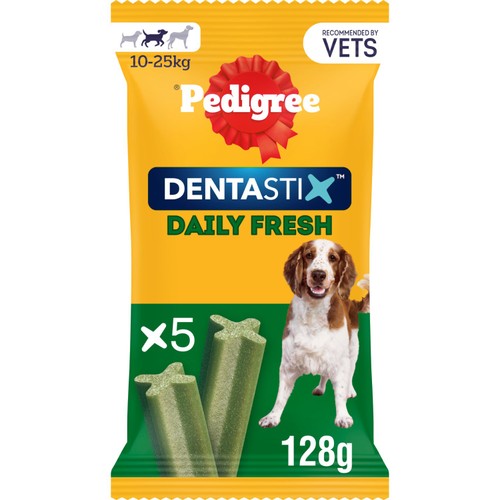 Pedigree Dentastix Fresh Adult Medium Dog Treats 5 x Dental Sticks 