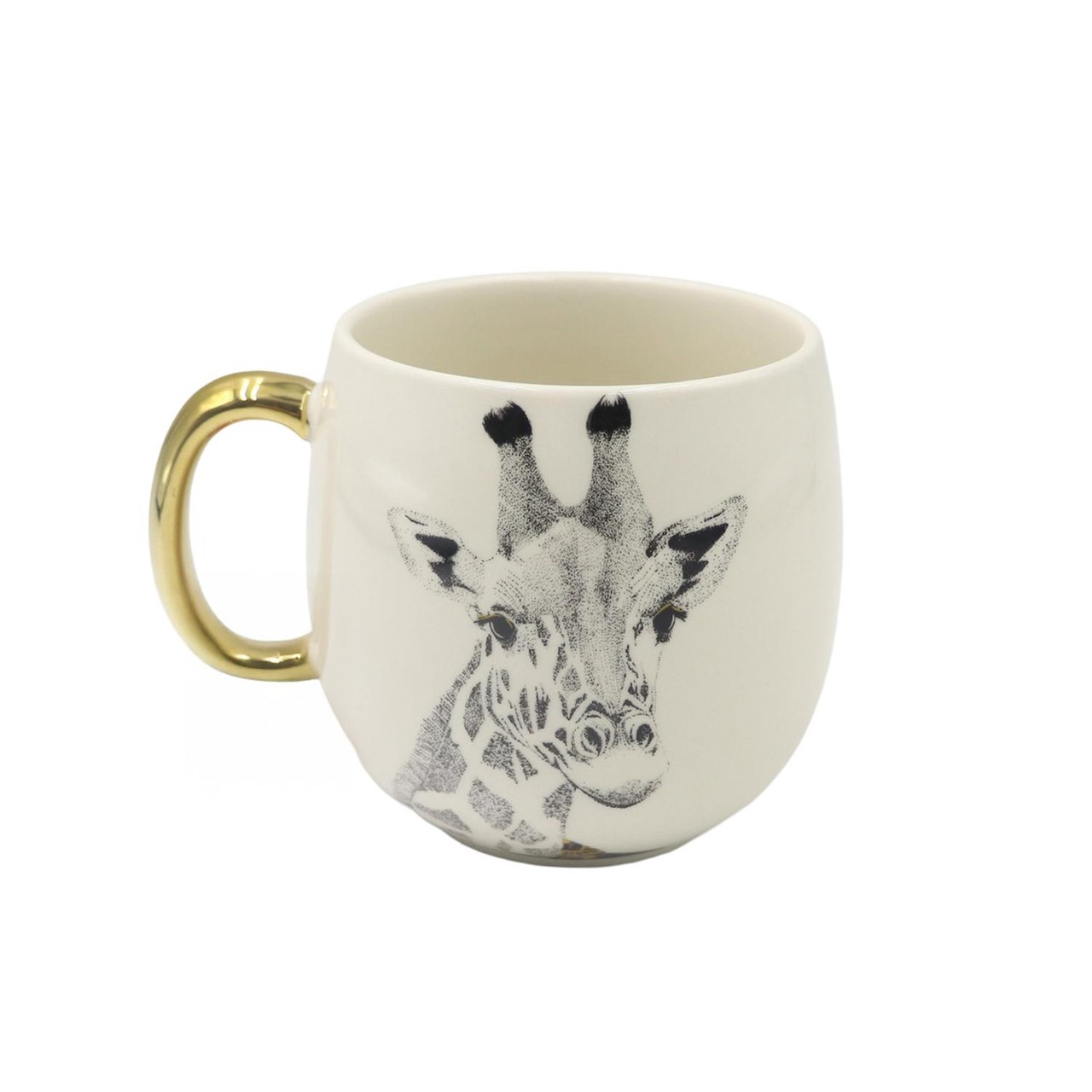 Nutmeg Home Giraffe Gold Handle Mug