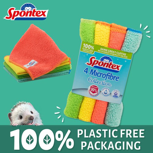 Spontex Microfibre Cloth 4 pack