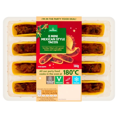 Morrisons 8 Mini Mexican Style Vegetable Tacos 144g