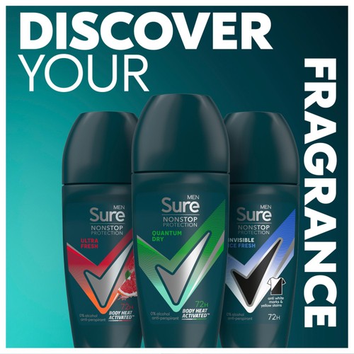 Sure Men Antiperspirant Deodorant Roll On Nonstop Quantum Dry 50ml