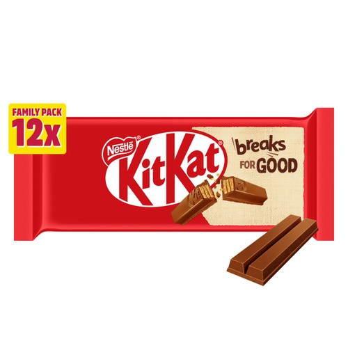 KitKat 2 Finger Milk Chocolate Biscuit Bars 12 Pack Multipack x 20.7g