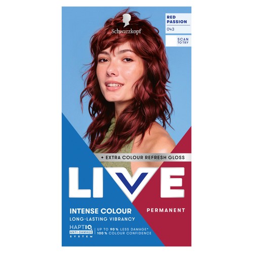 LIVE Intense Colour Permanent Hair Dye 043 Red Passion