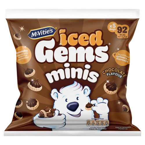 McVitie's Iced Mini Gems Chocolate Flavour Biscuits  5 x 23g