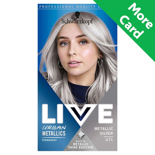 Schwarzkopf LIVE Urban Metallics Permanent Silver Hair Dye Metallic Silver