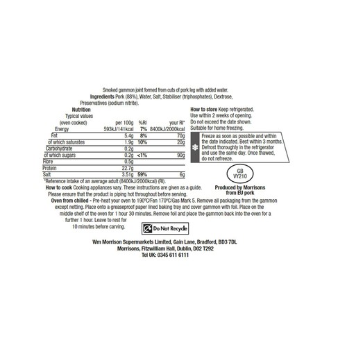 Morrisons Smoked Gammon Joint 2.2kg