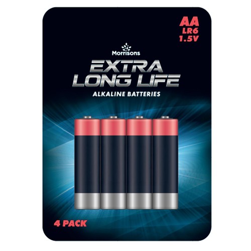 Morrisons extra long life alkaline batteries aa